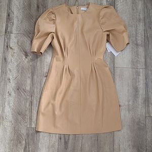 Faux leather beige dress from Just Fab
